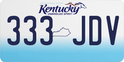 KY license plate 333JDV