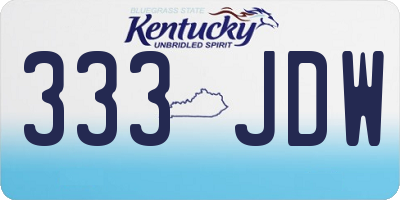 KY license plate 333JDW