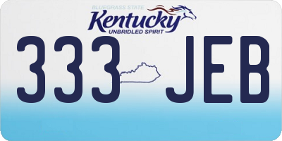 KY license plate 333JEB