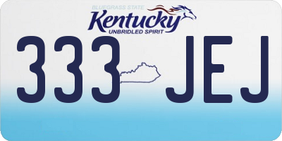 KY license plate 333JEJ