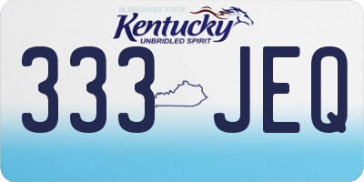 KY license plate 333JEQ