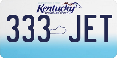 KY license plate 333JET