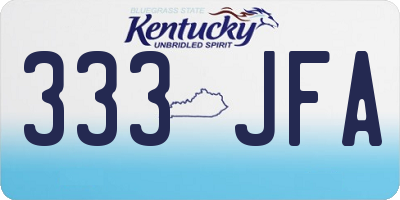 KY license plate 333JFA