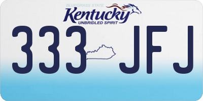 KY license plate 333JFJ