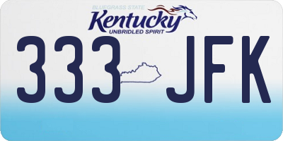 KY license plate 333JFK