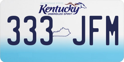 KY license plate 333JFM