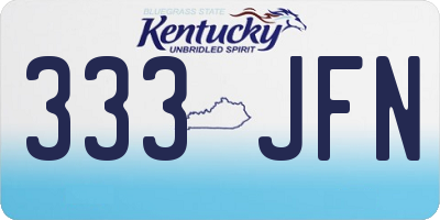 KY license plate 333JFN
