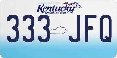 KY license plate 333JFQ