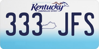 KY license plate 333JFS
