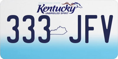 KY license plate 333JFV