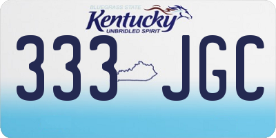 KY license plate 333JGC