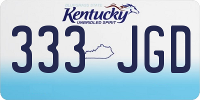 KY license plate 333JGD
