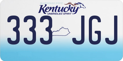 KY license plate 333JGJ