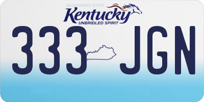 KY license plate 333JGN