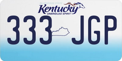 KY license plate 333JGP