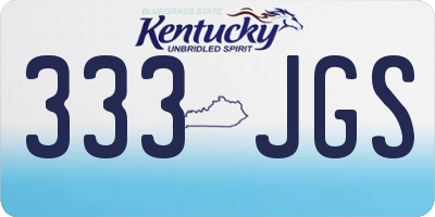KY license plate 333JGS