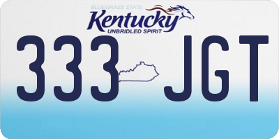 KY license plate 333JGT