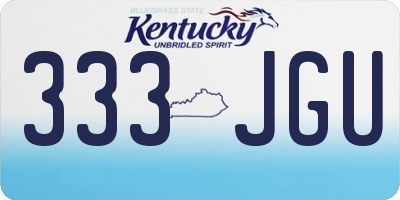 KY license plate 333JGU
