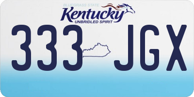 KY license plate 333JGX
