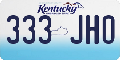 KY license plate 333JHO