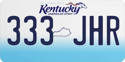 KY license plate 333JHR