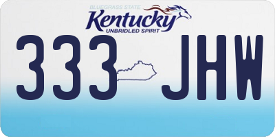 KY license plate 333JHW