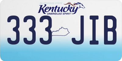 KY license plate 333JIB