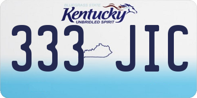 KY license plate 333JIC