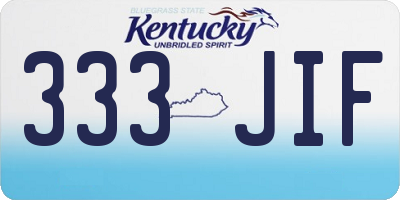 KY license plate 333JIF
