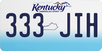 KY license plate 333JIH