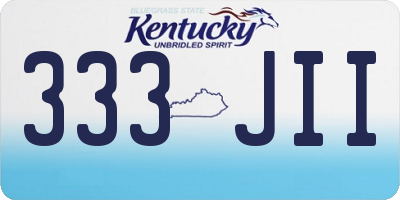 KY license plate 333JII