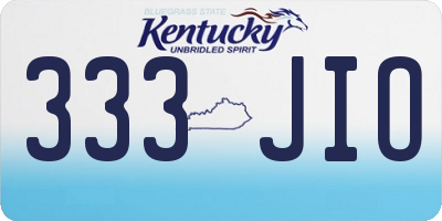 KY license plate 333JIO