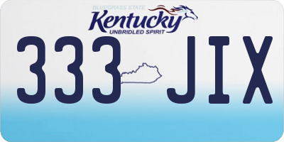 KY license plate 333JIX