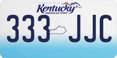 KY license plate 333JJC