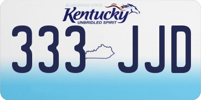 KY license plate 333JJD