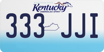 KY license plate 333JJI