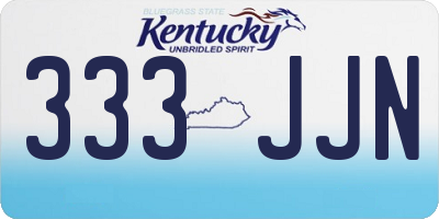 KY license plate 333JJN