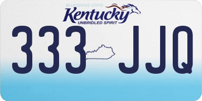 KY license plate 333JJQ