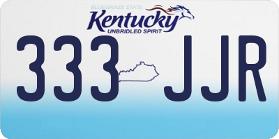 KY license plate 333JJR