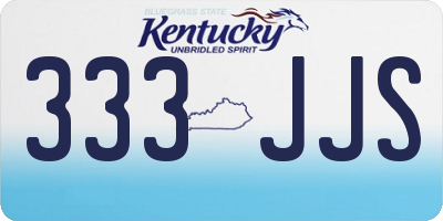KY license plate 333JJS