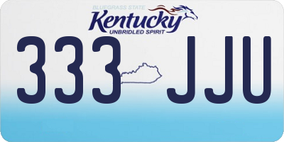 KY license plate 333JJU