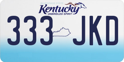 KY license plate 333JKD