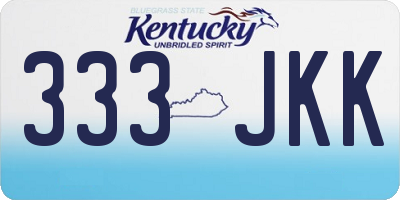 KY license plate 333JKK