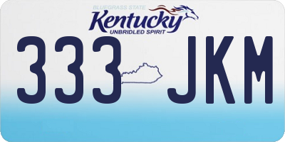 KY license plate 333JKM