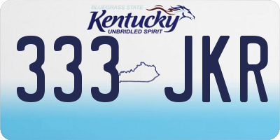 KY license plate 333JKR