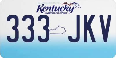 KY license plate 333JKV