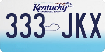 KY license plate 333JKX