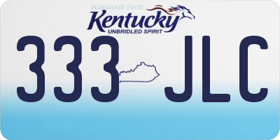 KY license plate 333JLC