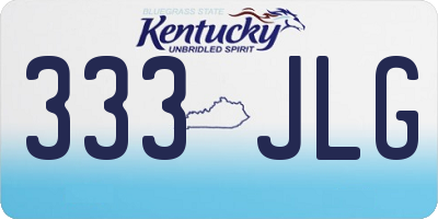 KY license plate 333JLG