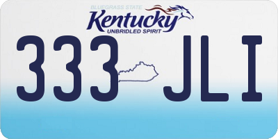 KY license plate 333JLI